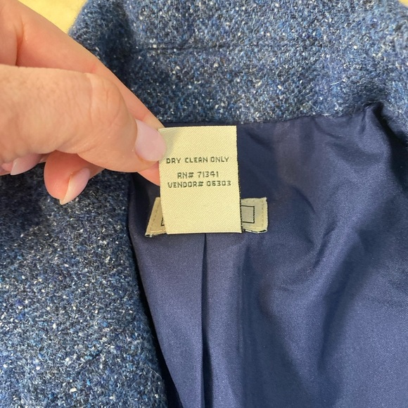 LL Bean Wool Silk Blazer Women XS Blue Academia Classic Timeless Career Polished - Picture 13 of 14